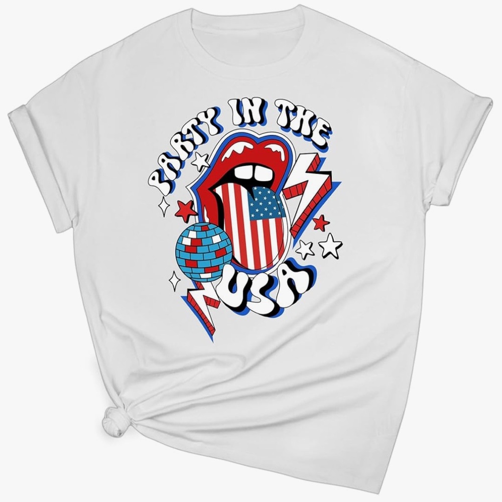 NWT Amazon USA Party Short Sleeved Tee